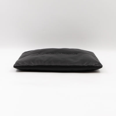 Puffy Pouch Large Black Lambskin