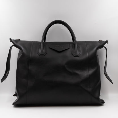 Antigona Soft Bag Large Black Leather