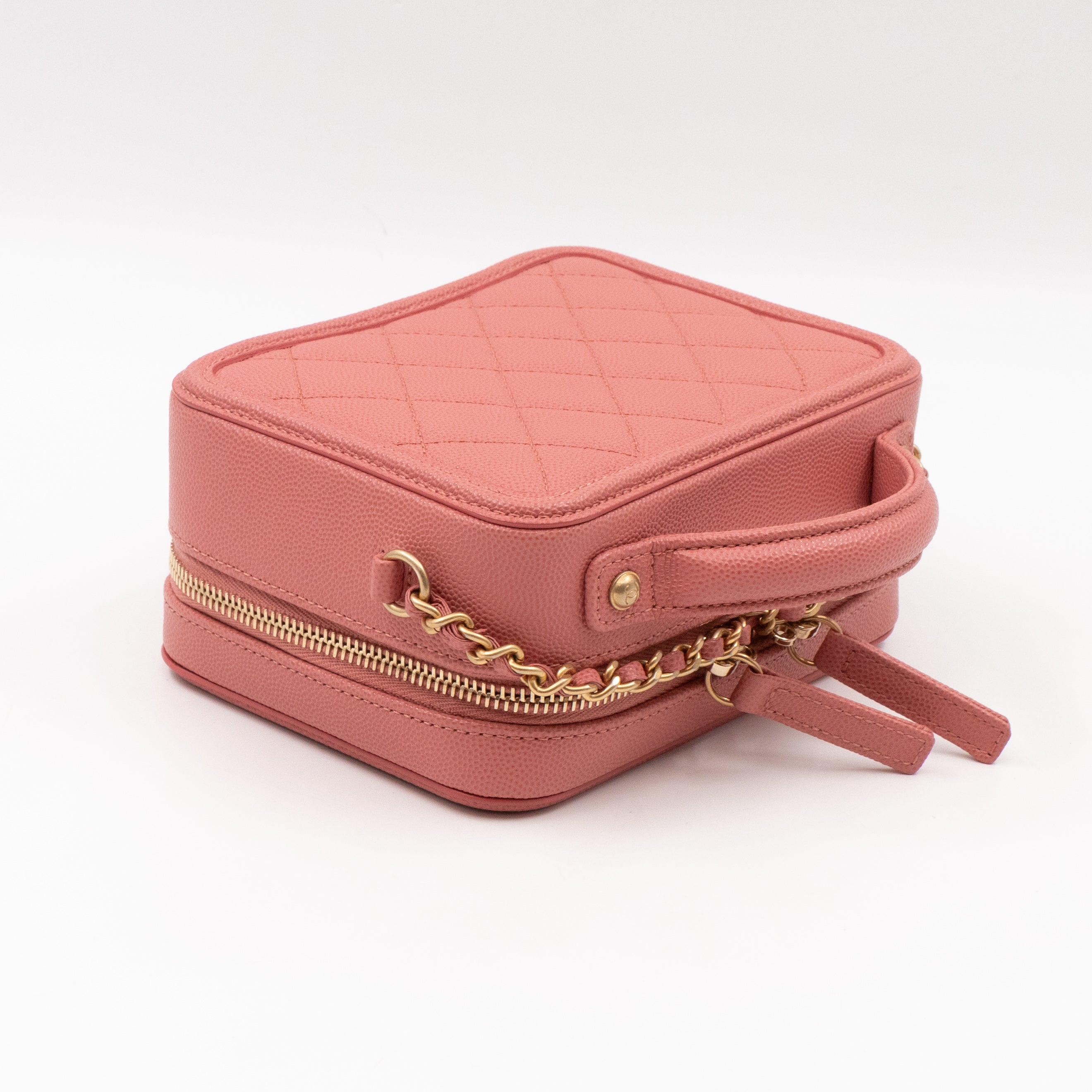 Small Vanity Filigree CC Caviar Light Pink & Gold