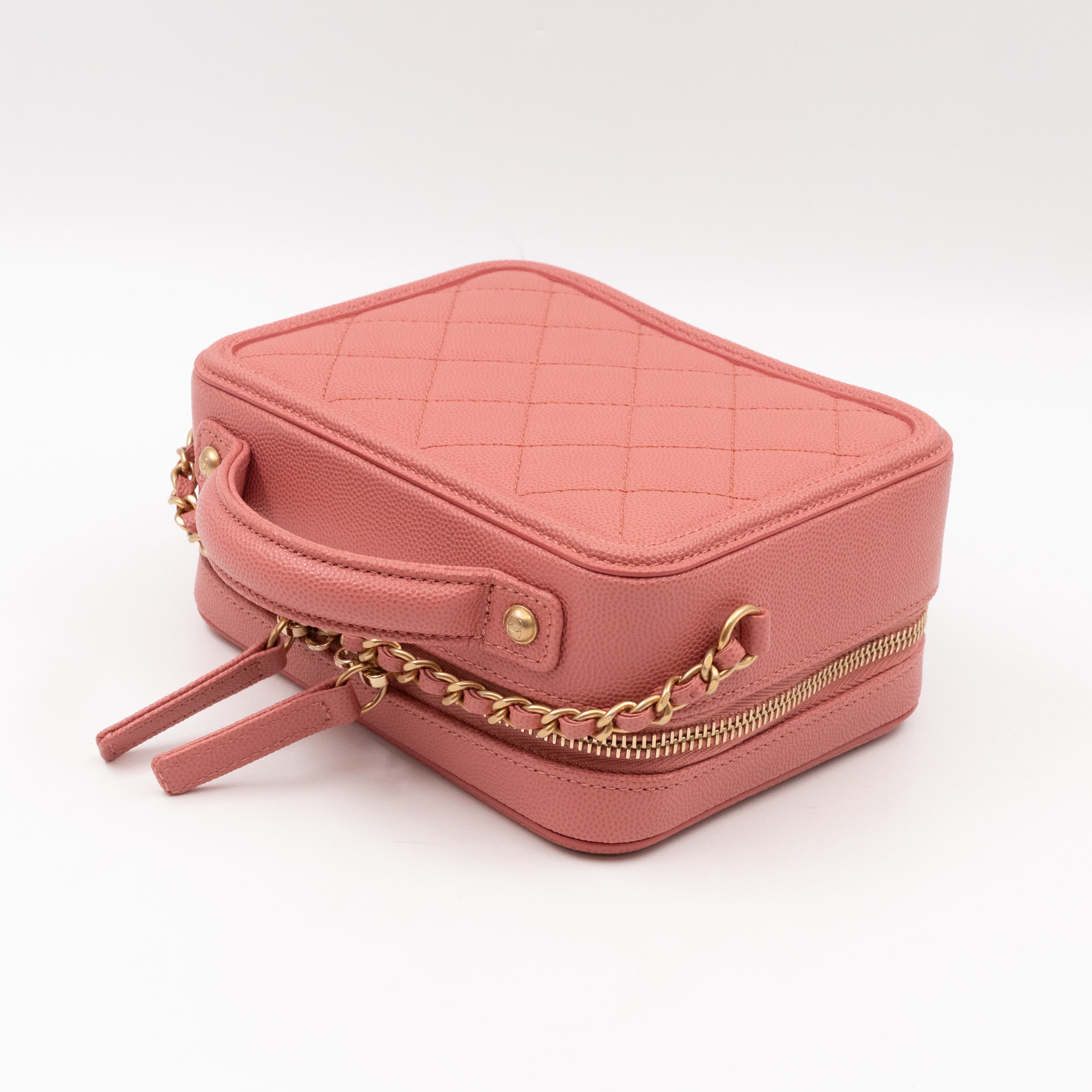 Small Vanity Filigree CC Caviar Light Pink & Gold