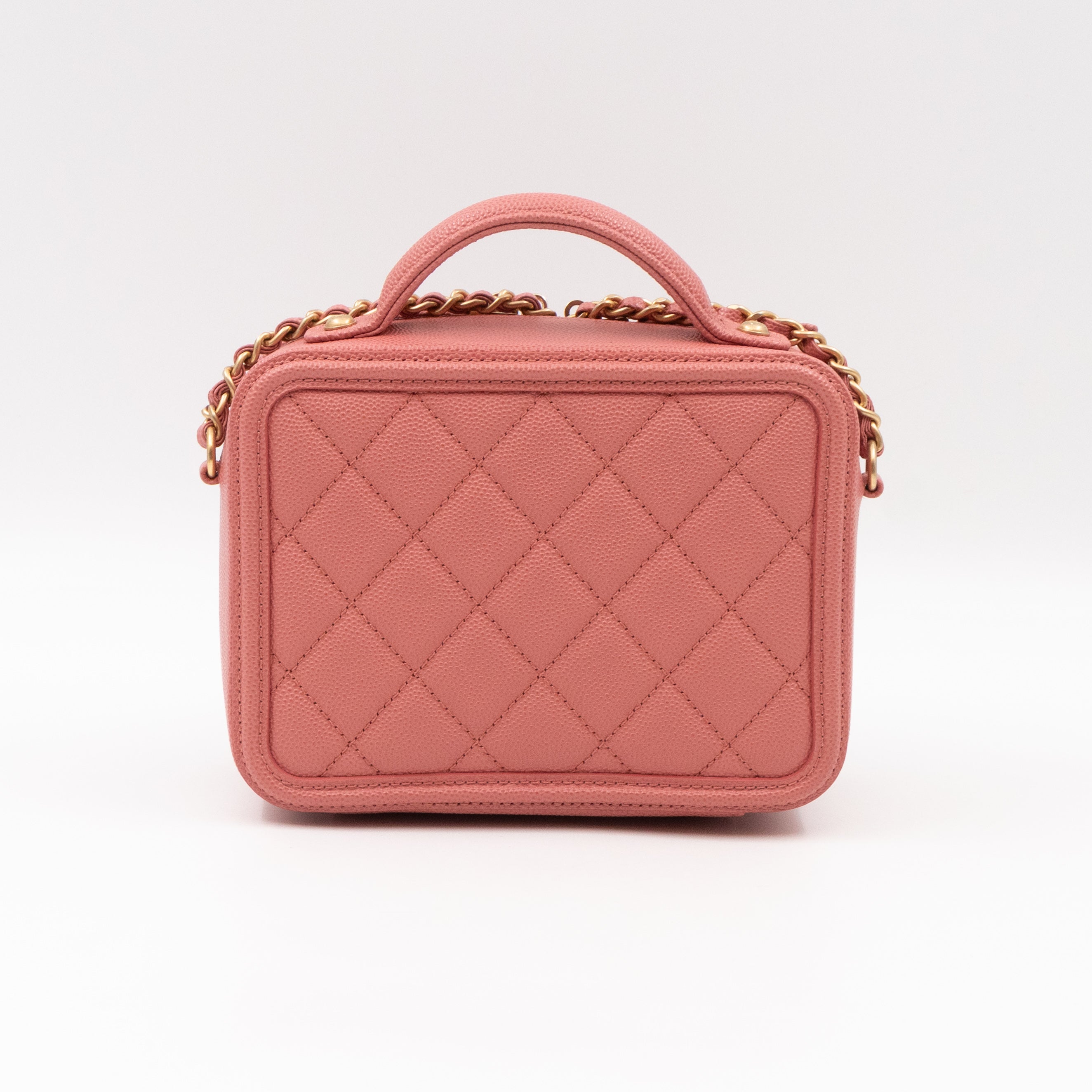 Small Vanity Filigree CC Caviar Light Pink & Gold