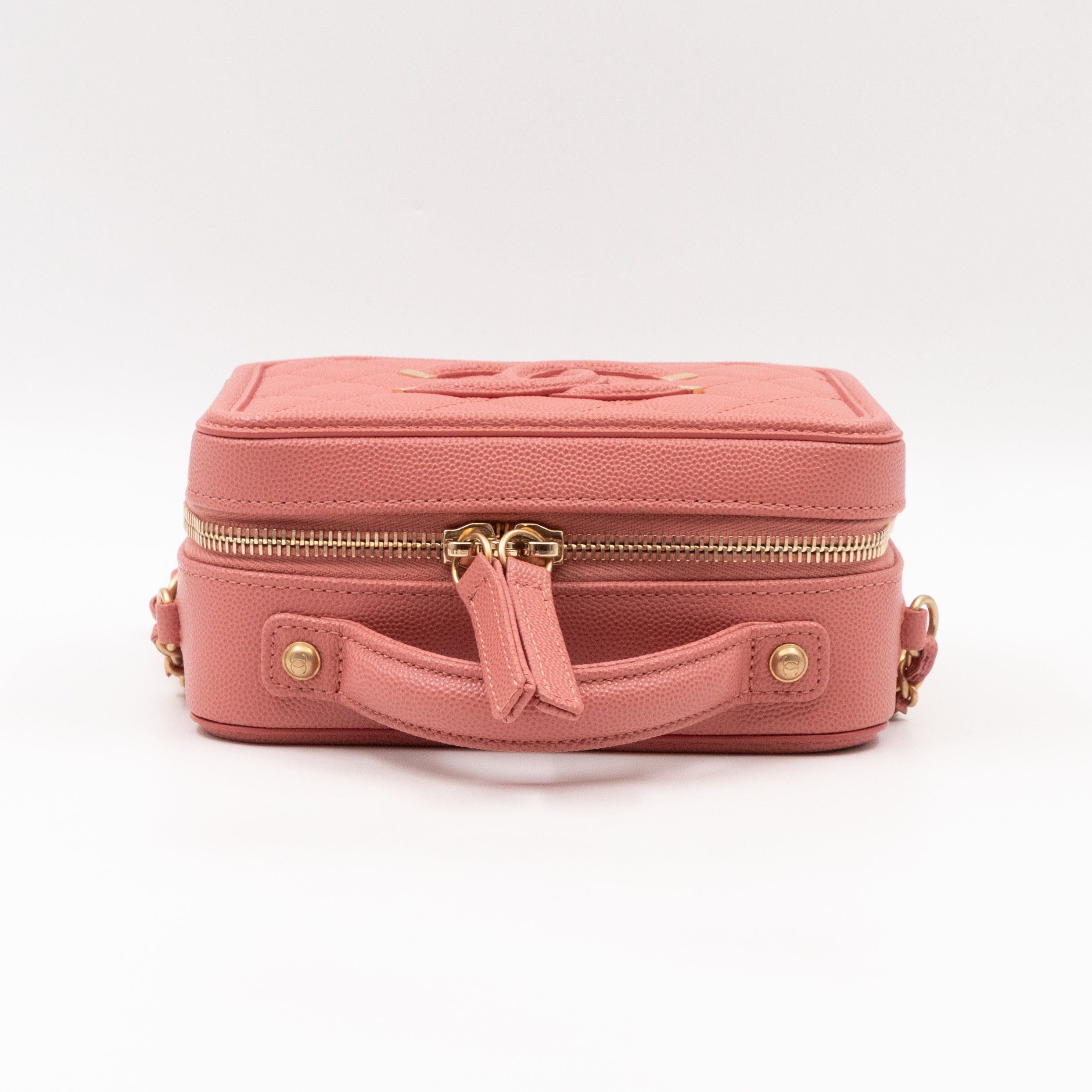 Small Vanity Filigree CC Caviar Light Pink & Gold