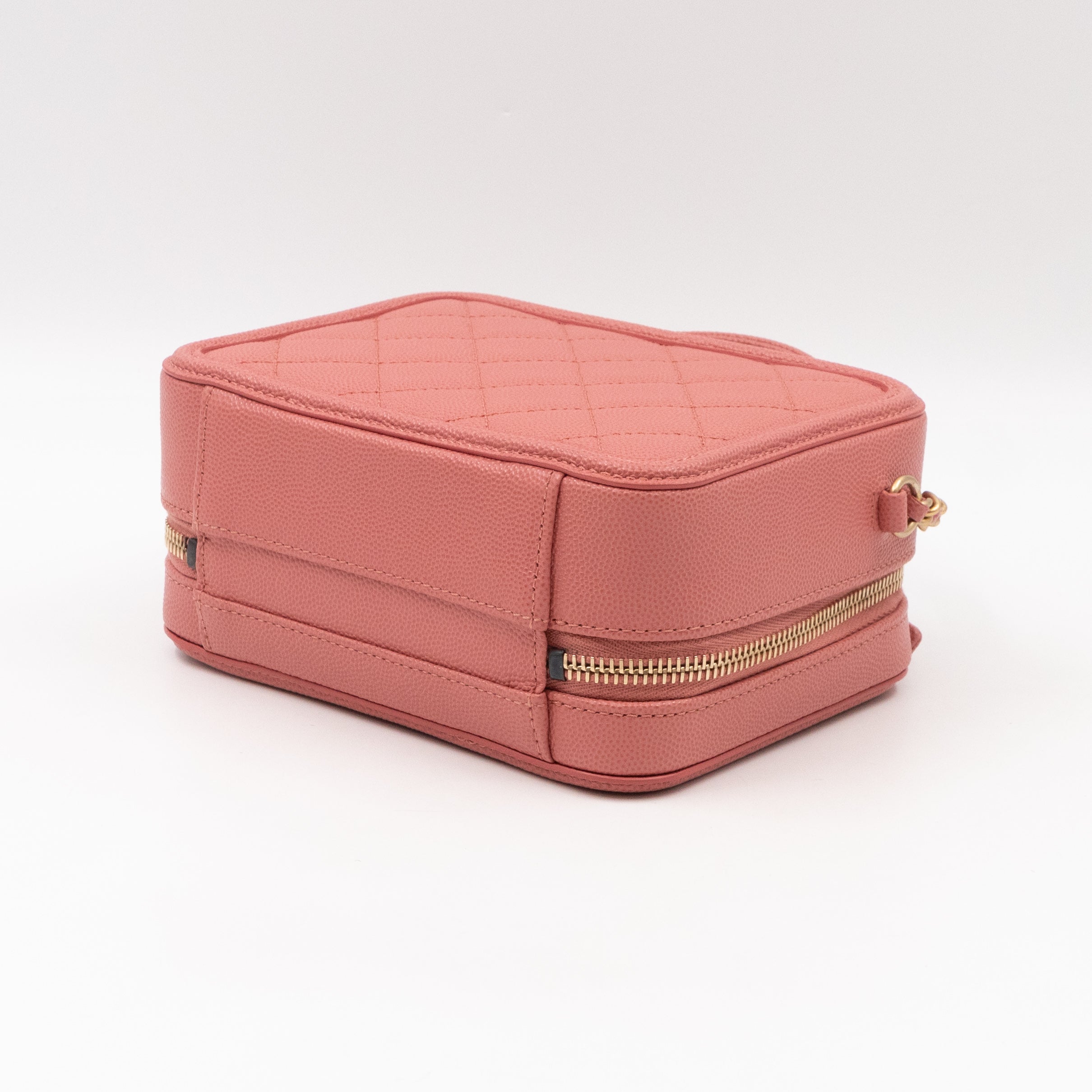 Small Vanity Filigree CC Caviar Light Pink & Gold