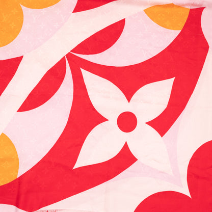 Monogram Shawl Kaleidogram Pink Red