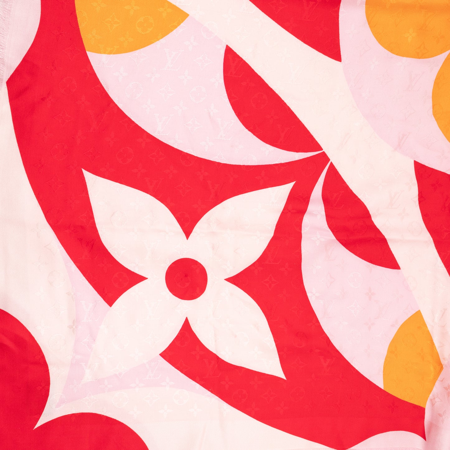 Monogram Shawl Kaleidogram Pink Red