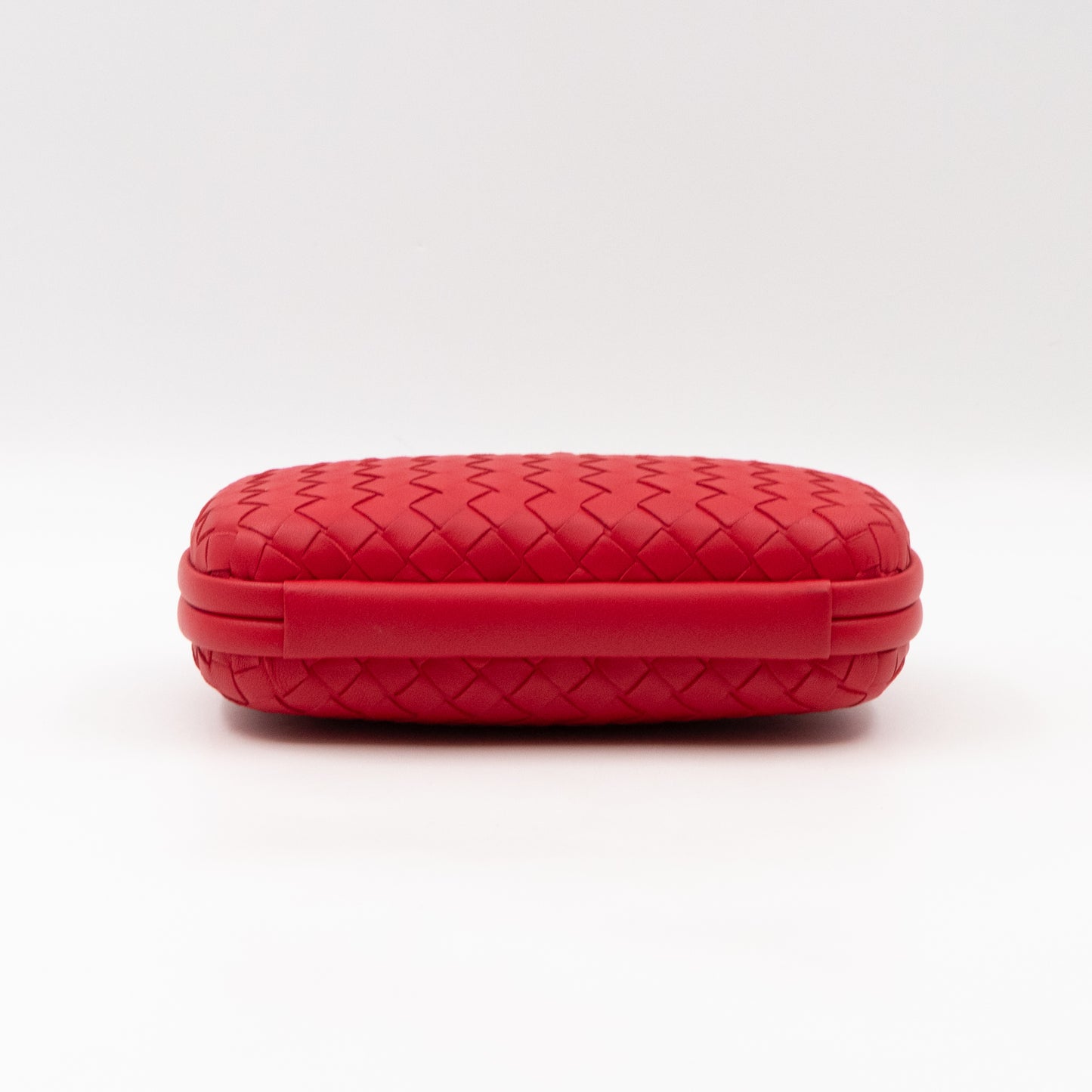 Knot Clutch with Chain Intrecciato Red Leather