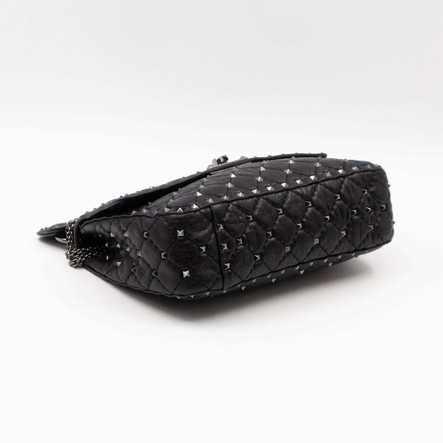 Rockstud Spike Medium Bag Black Leather