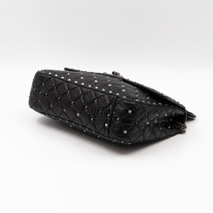 Rockstud Spike Medium Bag Black Leather