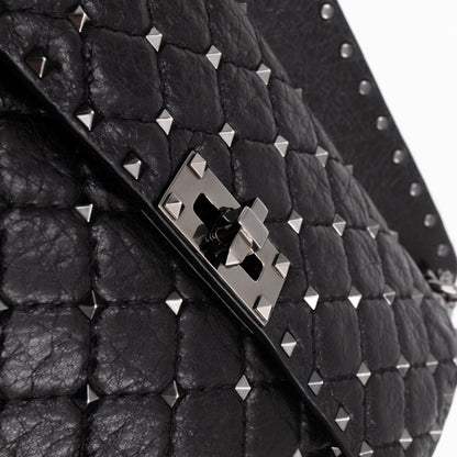 Rockstud Spike Medium Bag Black Leather