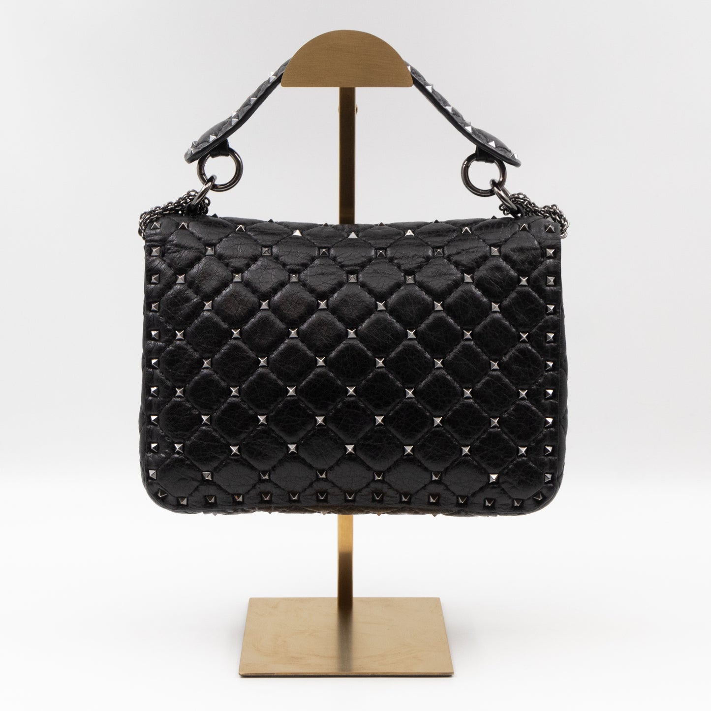 Rockstud Spike Medium Bag Black Leather