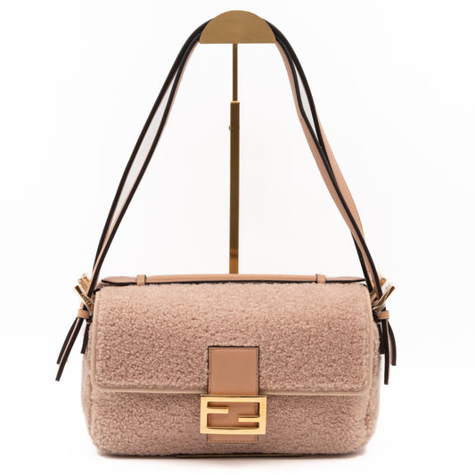 Multi Baguette Shoulder Bag Rosa Plaster Shearling