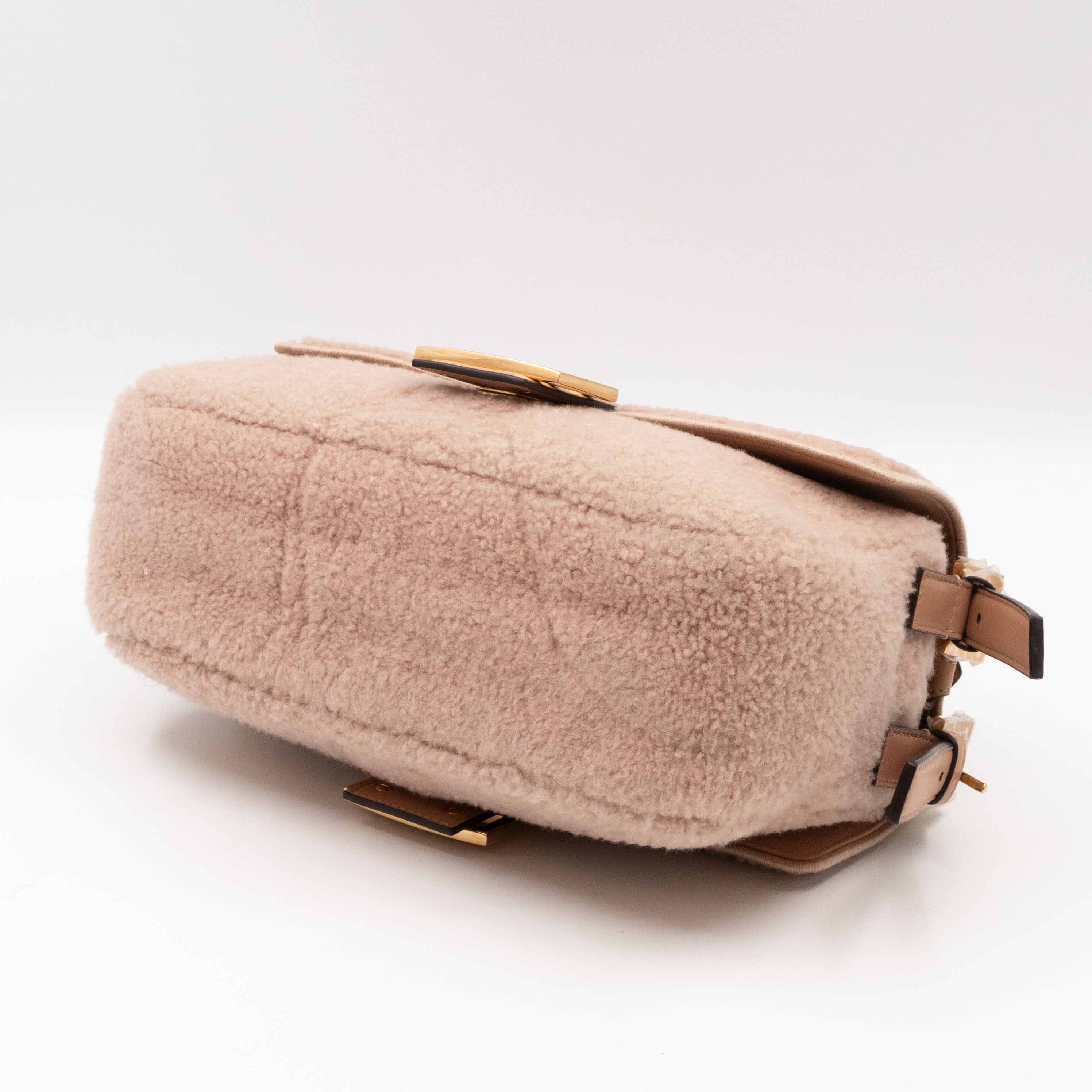 Multi Baguette Shoulder Bag Rosa Plaster Shearling