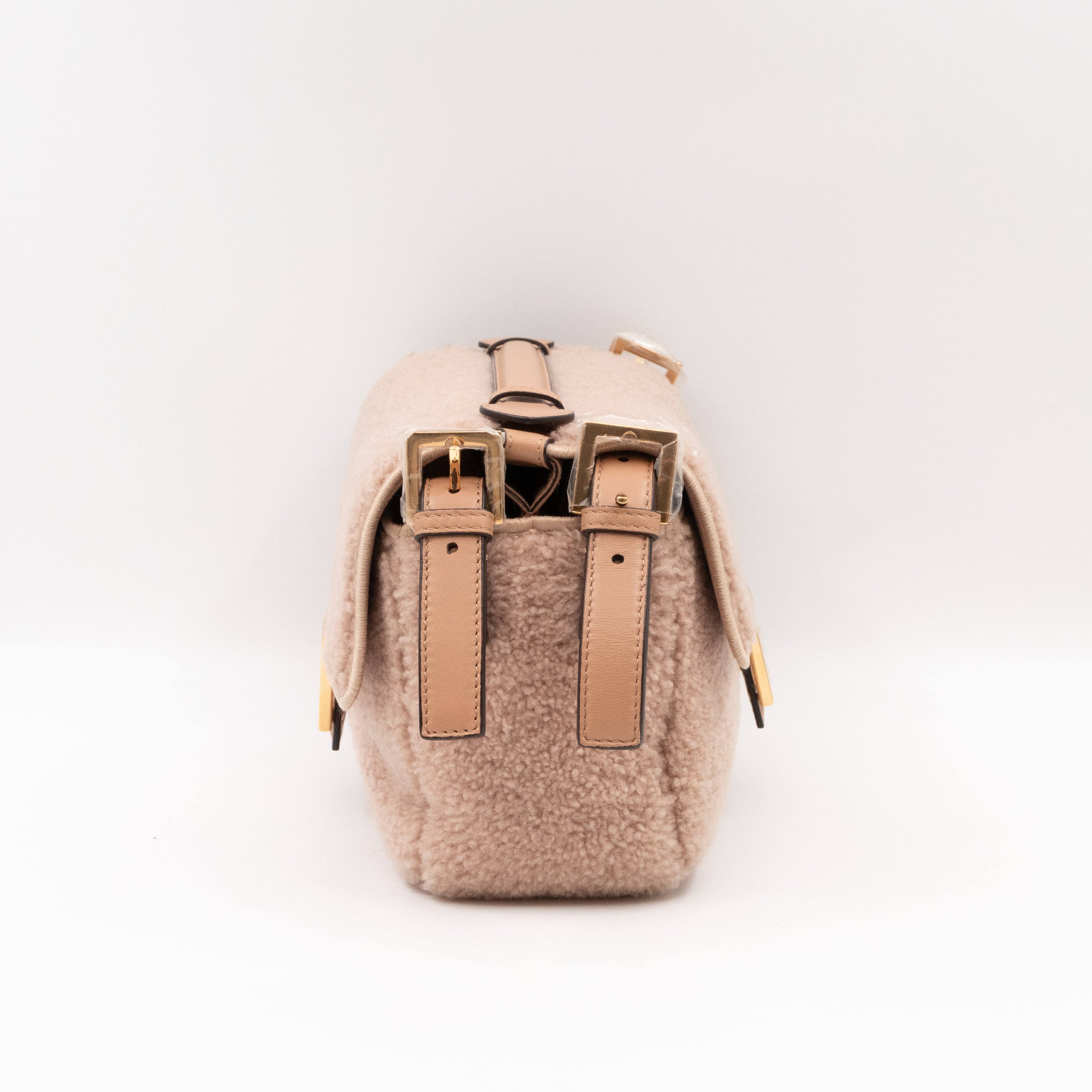 Multi Baguette Shoulder Bag Rosa Plaster Shearling