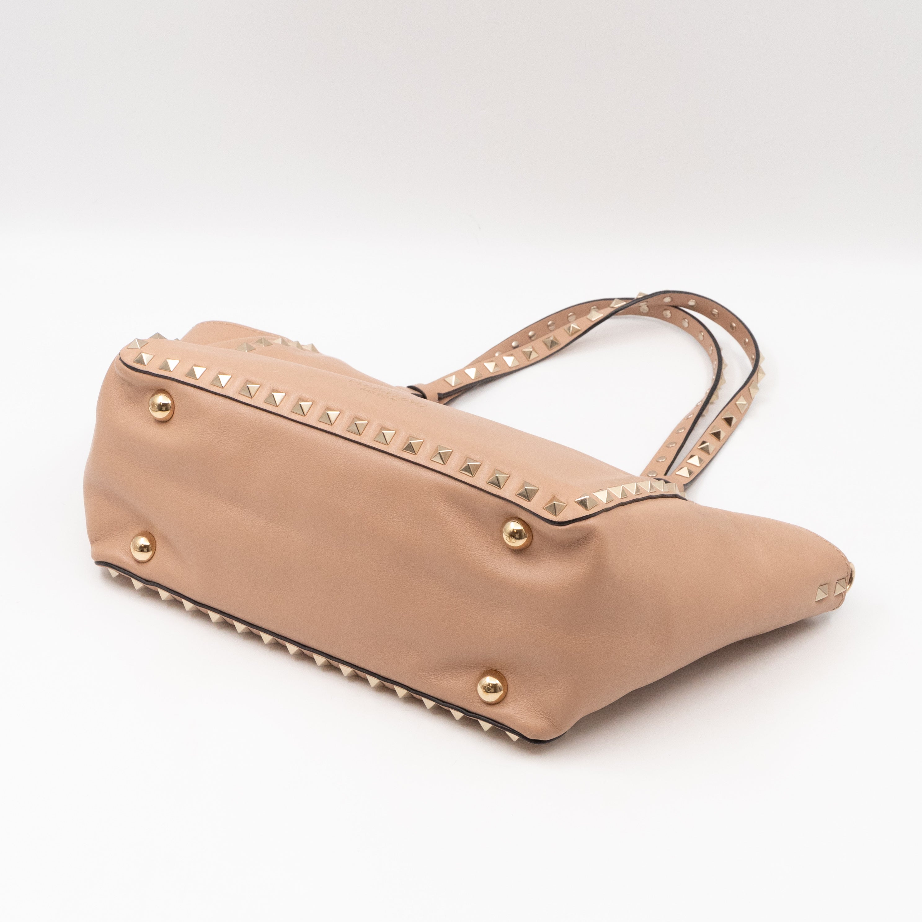 Rockstud Trapeze Tote Camel Rose Butterfly Embroidered Beaded Leather