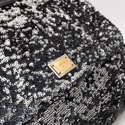 Sicily Large Black Sequins Leather