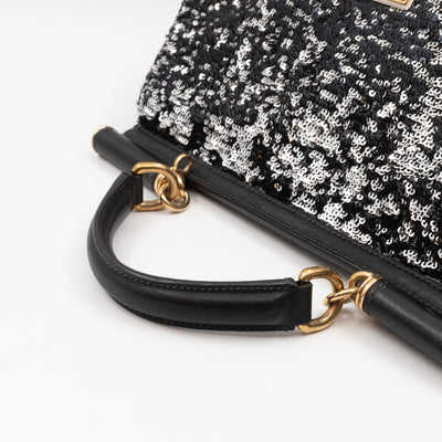 Sicily Large Black Sequins Leather