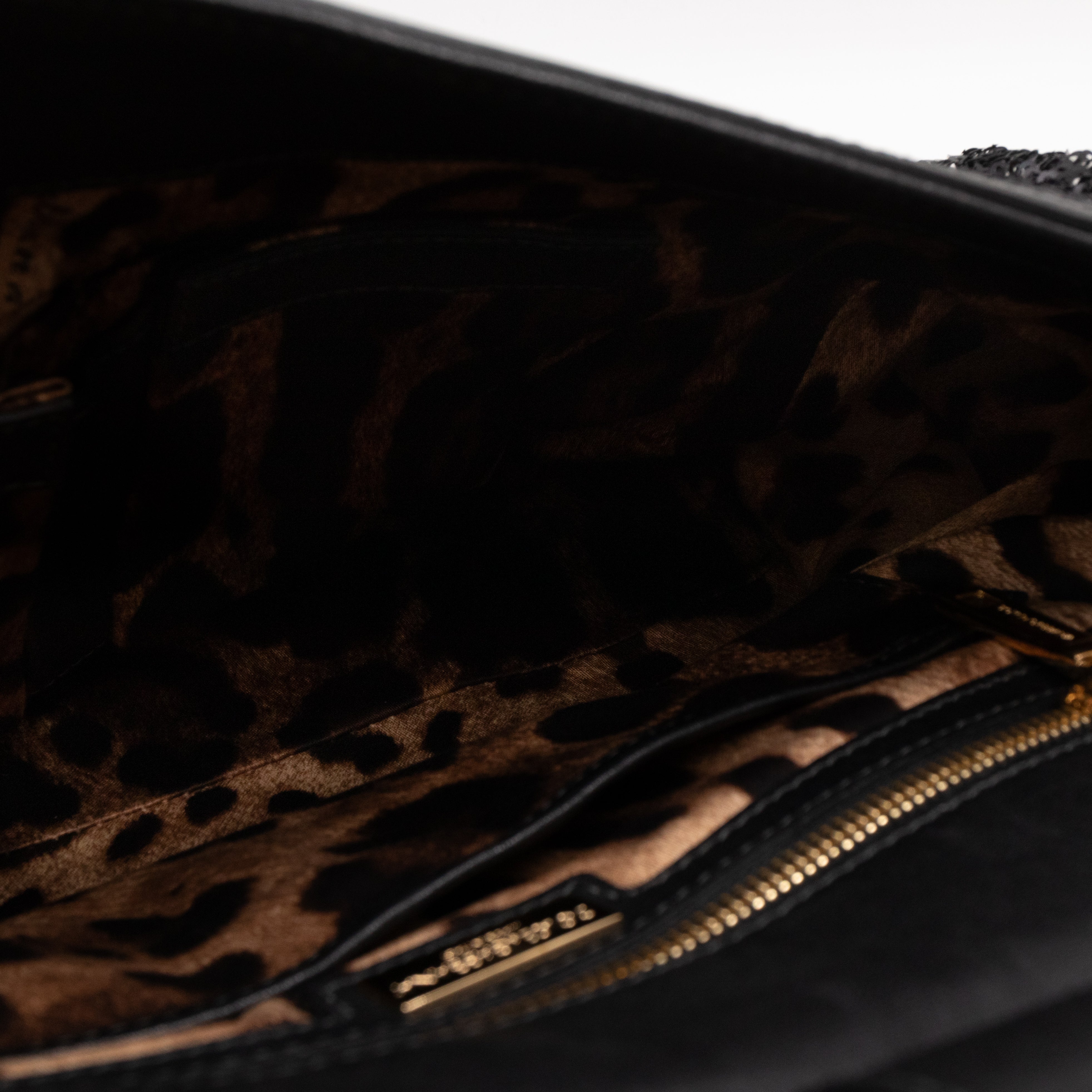 Sicily Large Black Sequins Leather