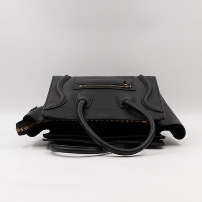 Micro Luggage Black Leather