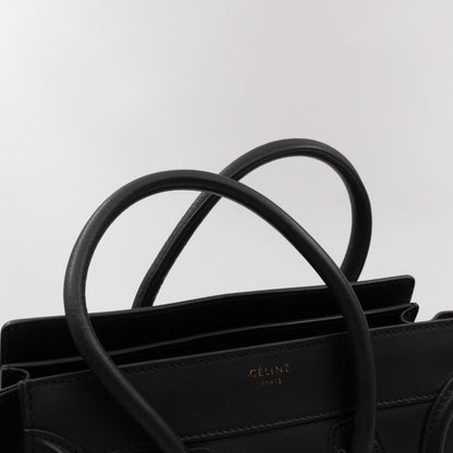 Micro Luggage Black Leather