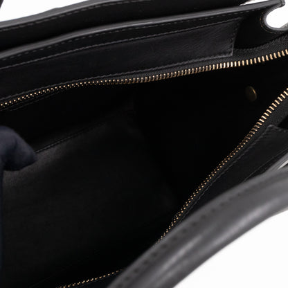 Micro Luggage Black Leather