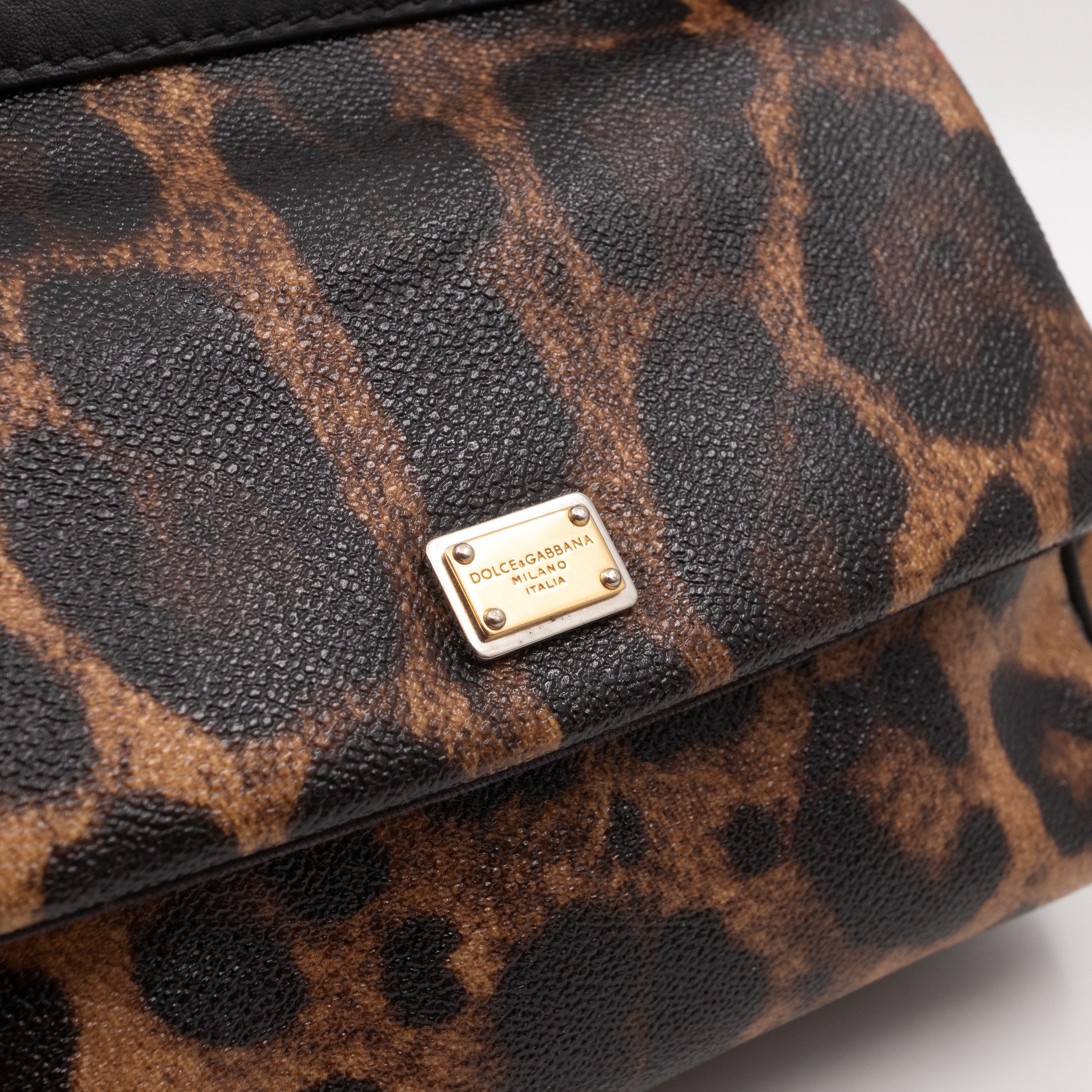 Sicily Mini Leopard Print Coated Canvas