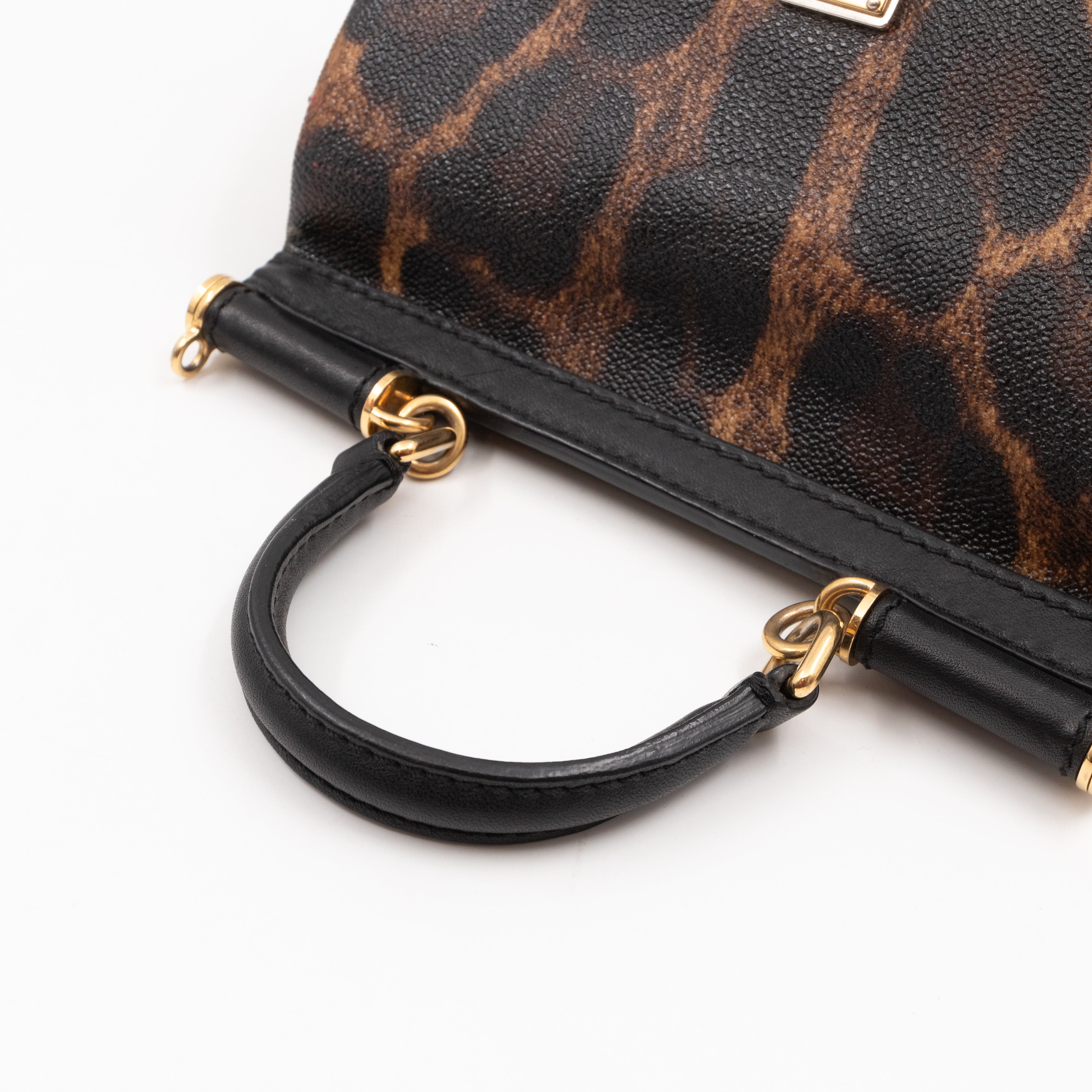 Sicily Mini Leopard Print Coated Canvas