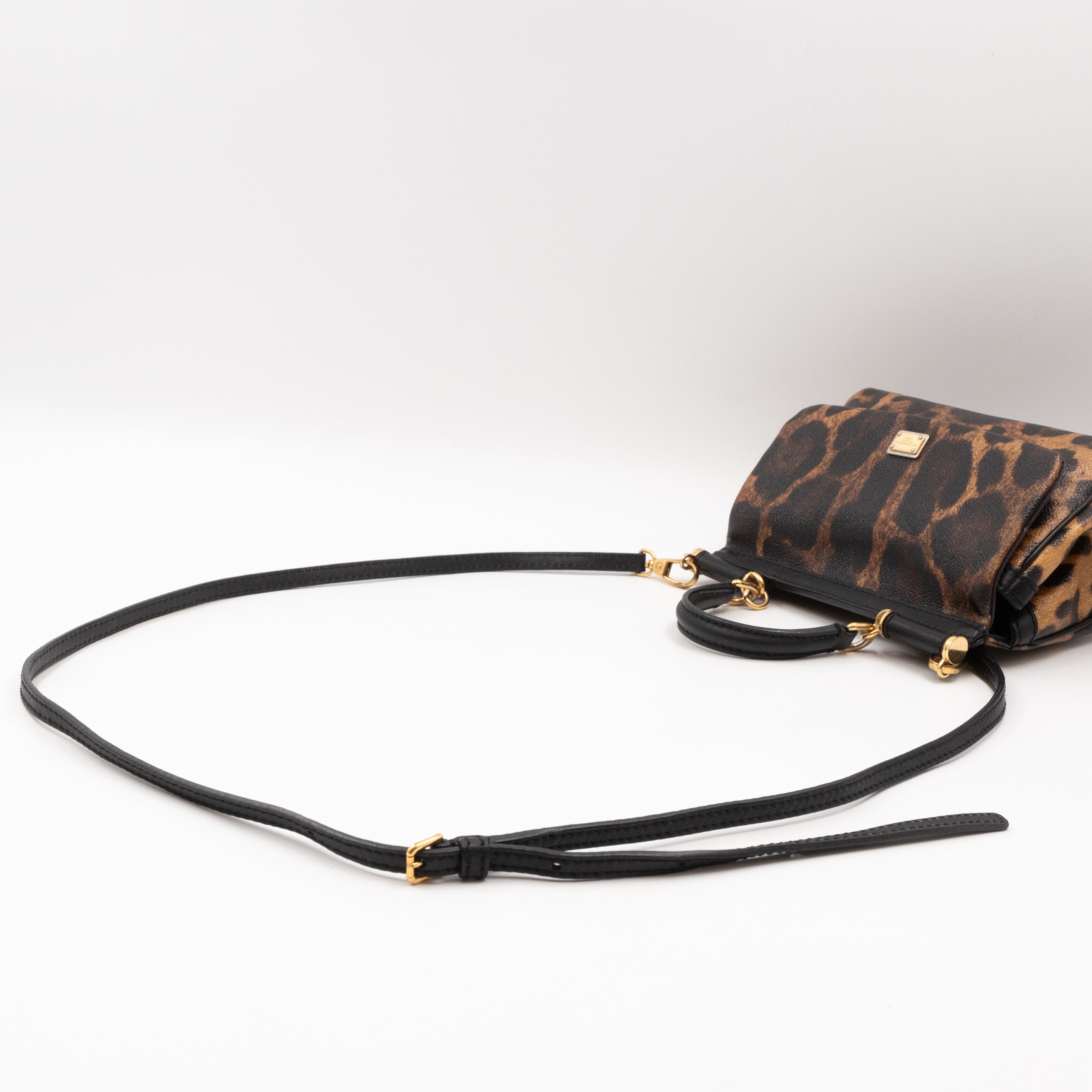 Sicily Mini Leopard Print Coated Canvas