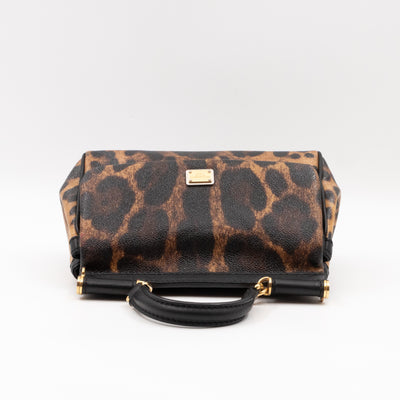 Sicily Mini Leopard Print Coated Canvas