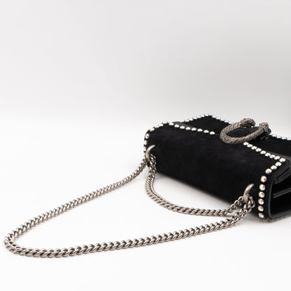 Dionysus Small Black Suede Leather with Crystal