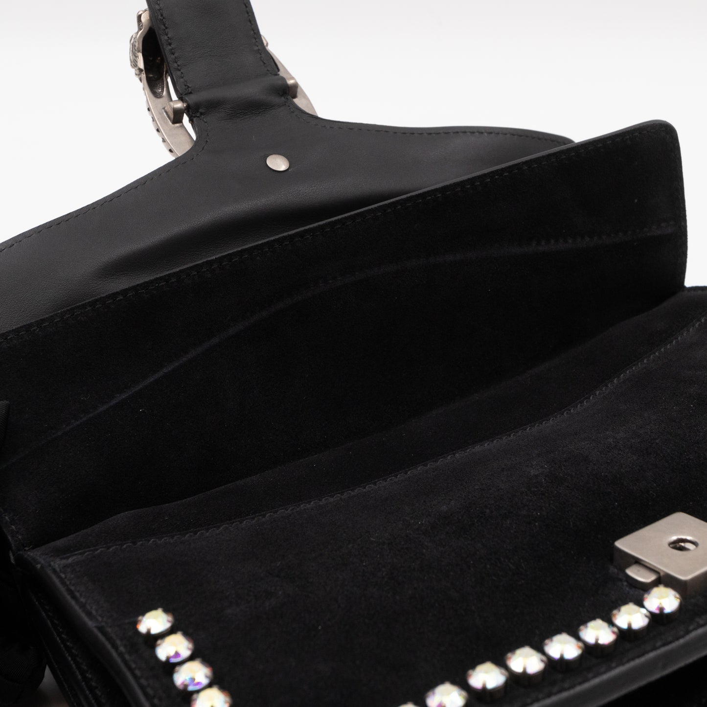 Dionysus Small Black Suede Leather with Crystal