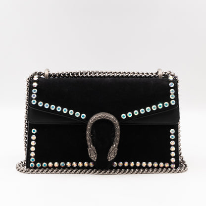 Dionysus Small Black Suede Leather with Crystal