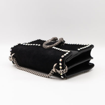 Dionysus Small Black Suede Leather with Crystal