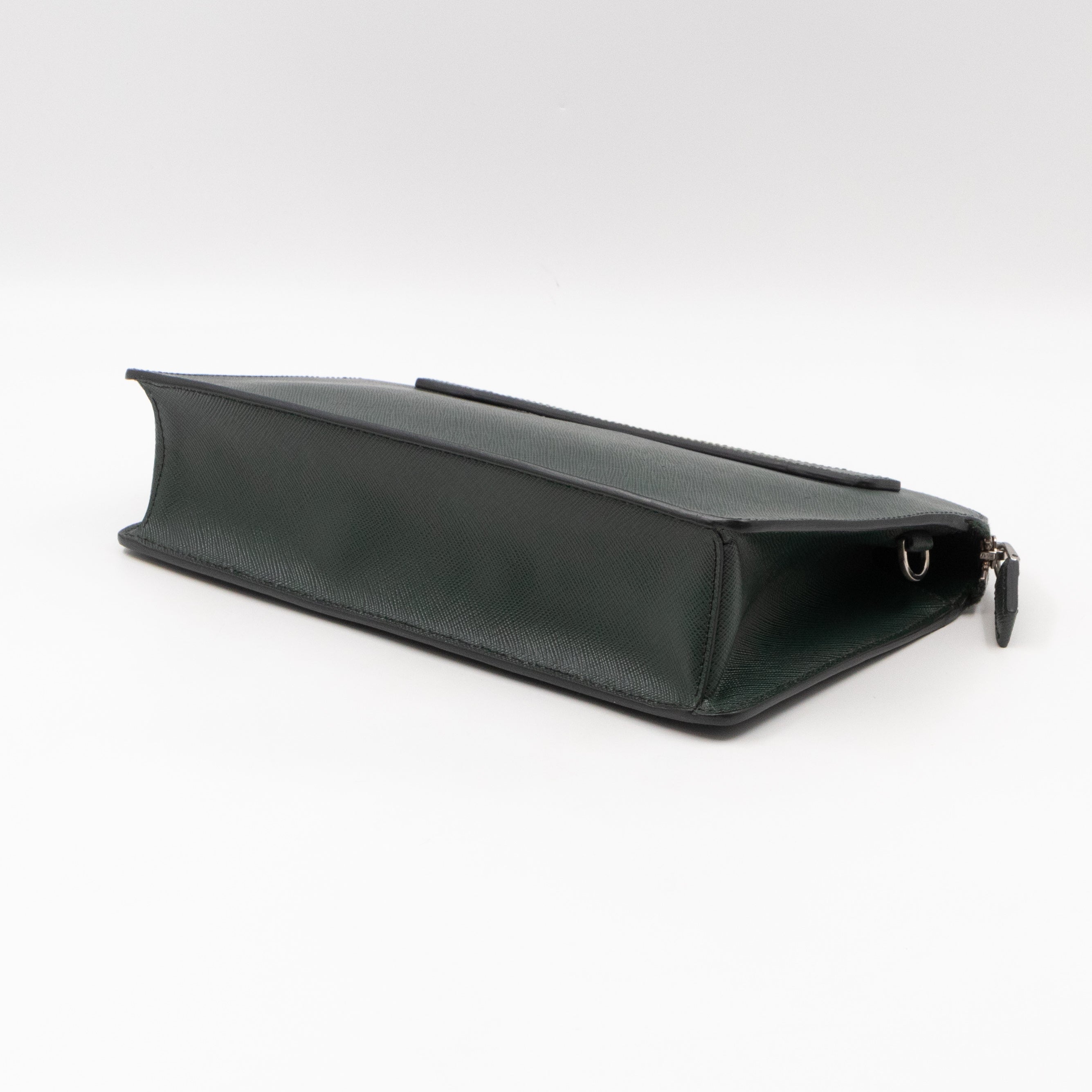 Porter Clutch Green Saffiano