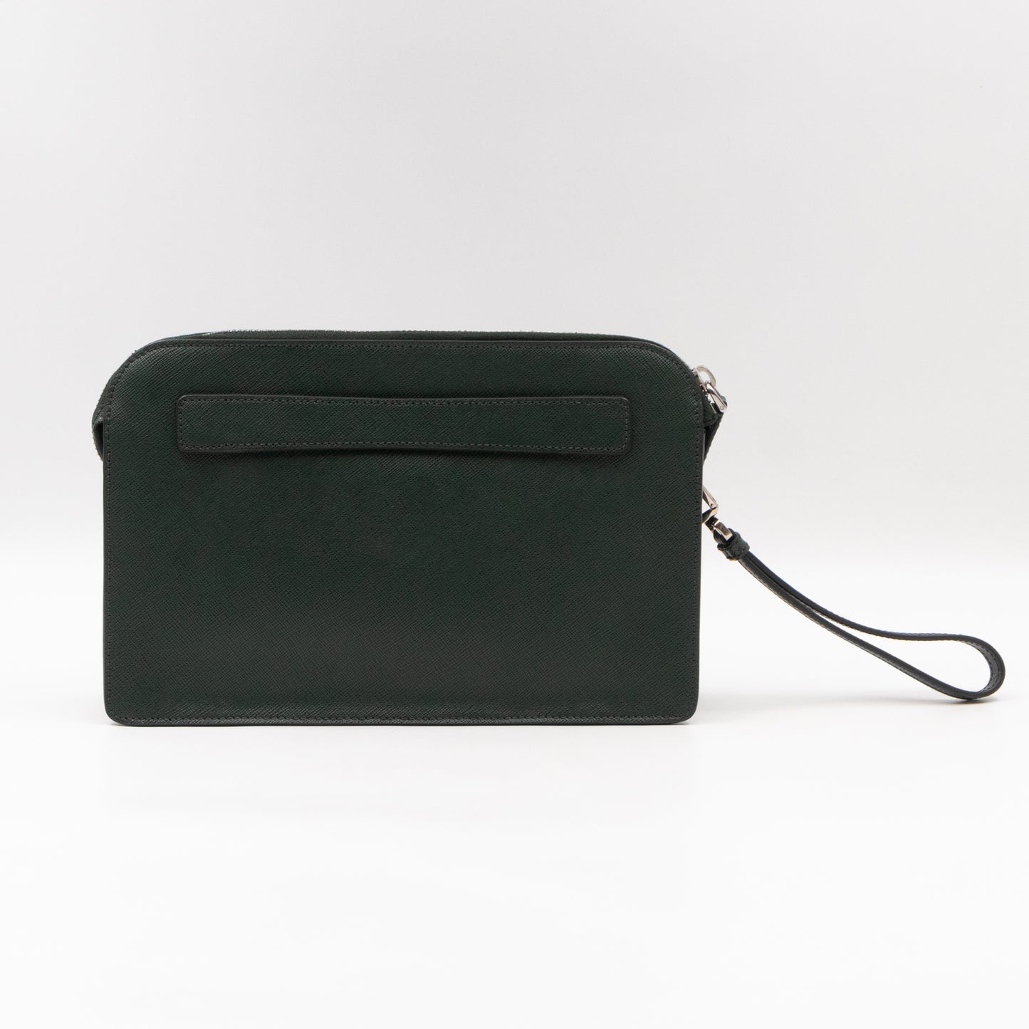 Porter Clutch Green Saffiano