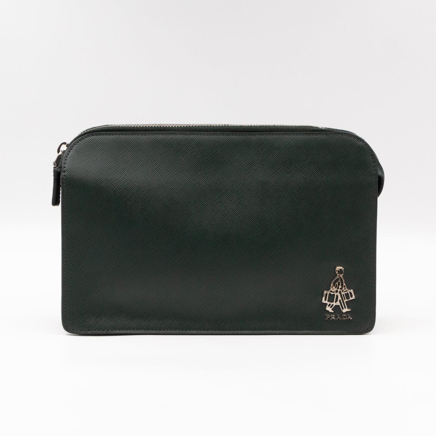 Porter Clutch Green Saffiano