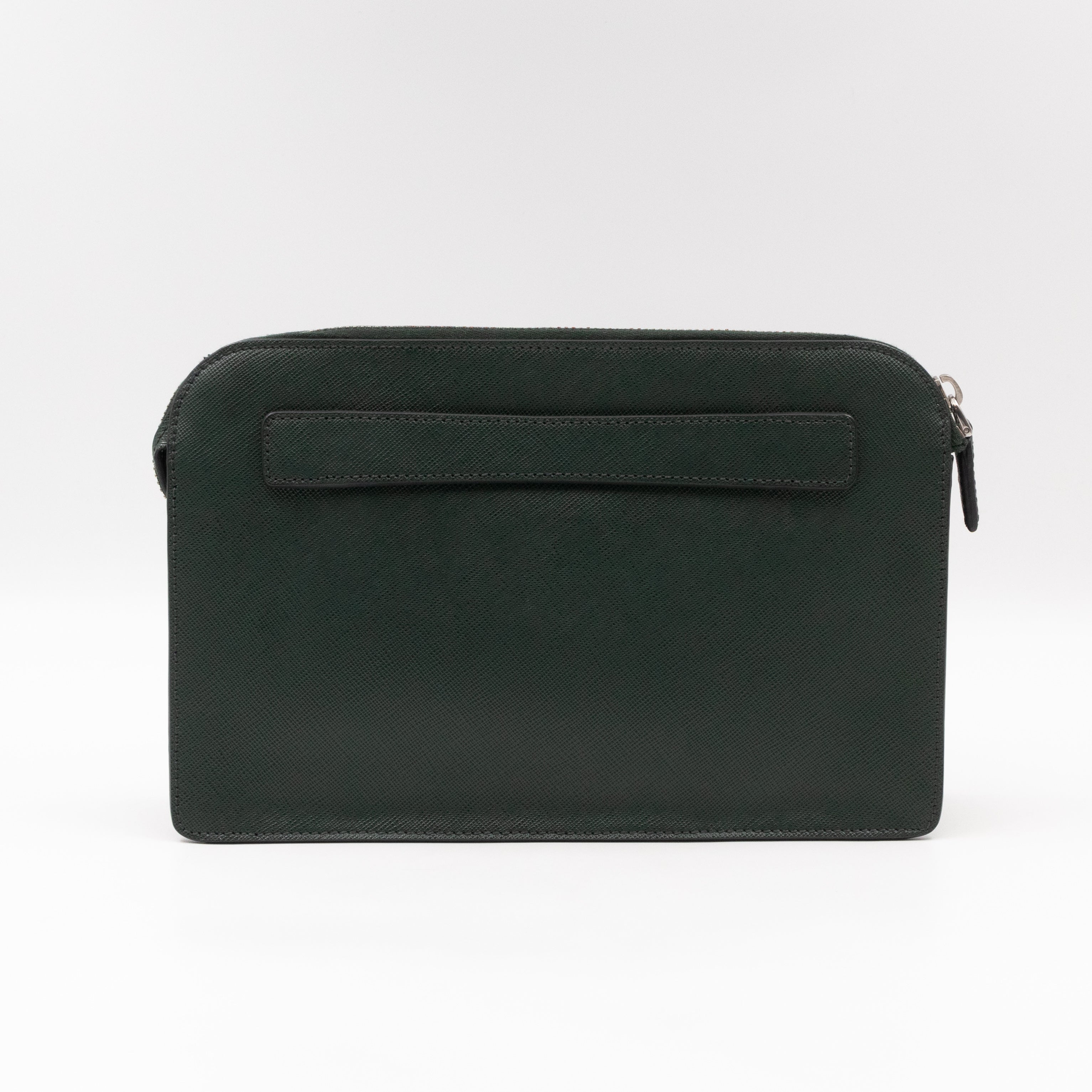 Porter Clutch Green Saffiano