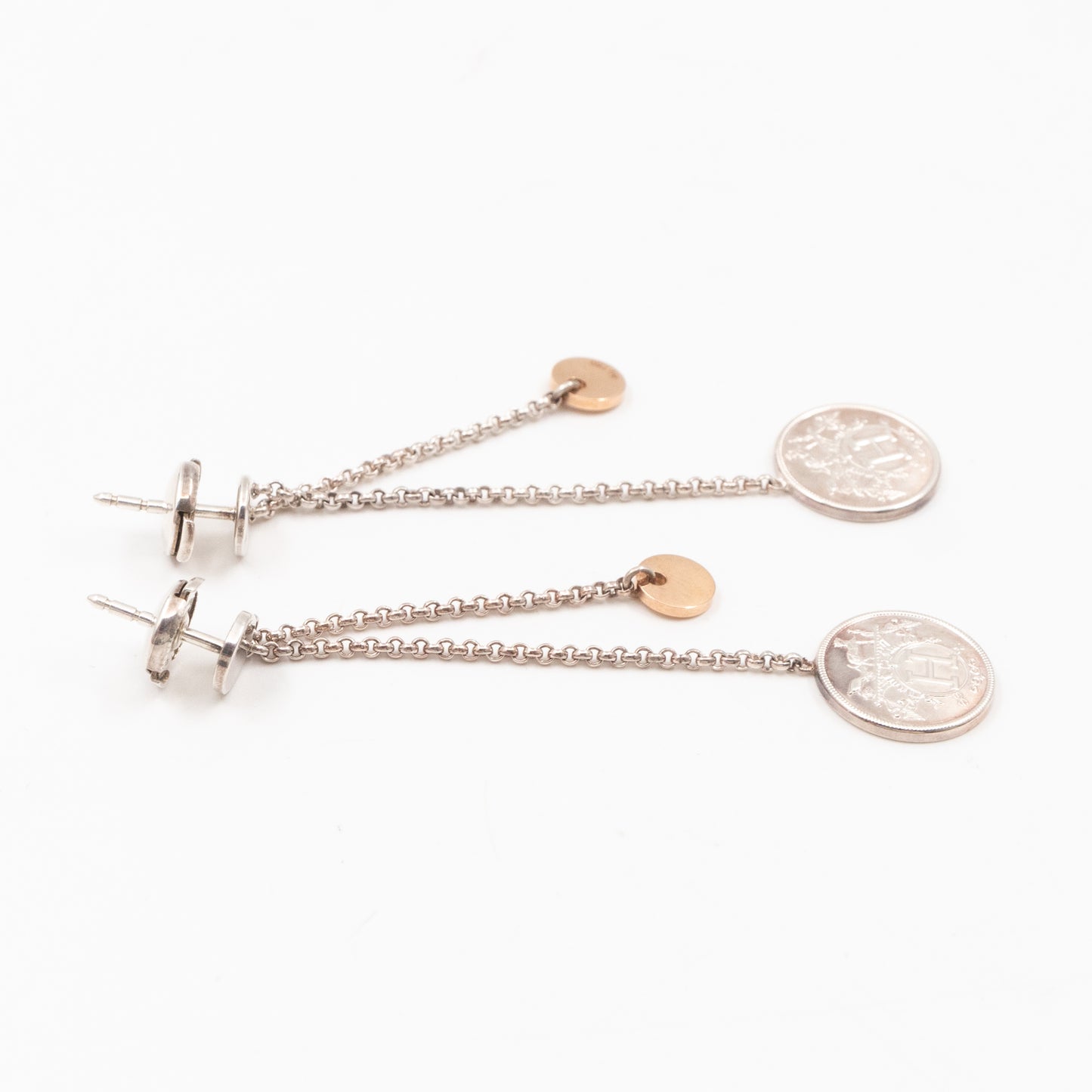 Ex-Libris Earrings 925 Silver & 18K Rose Gold