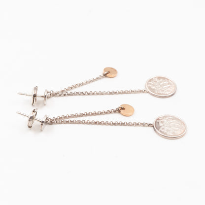 Ex-Libris Earrings 925 Silver & 18K Rose Gold