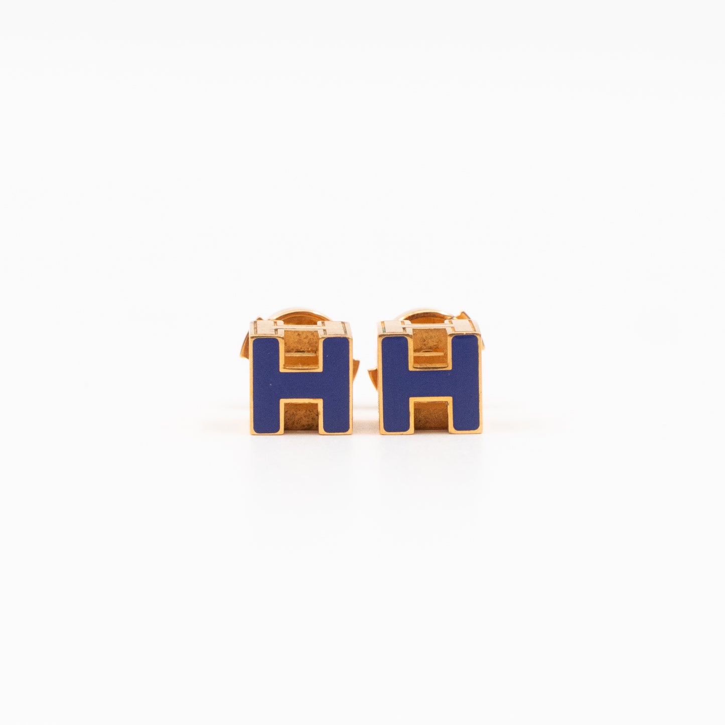 Cage d'H Earrings Blue Gold