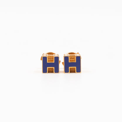 Cage d'H Earrings Blue Gold