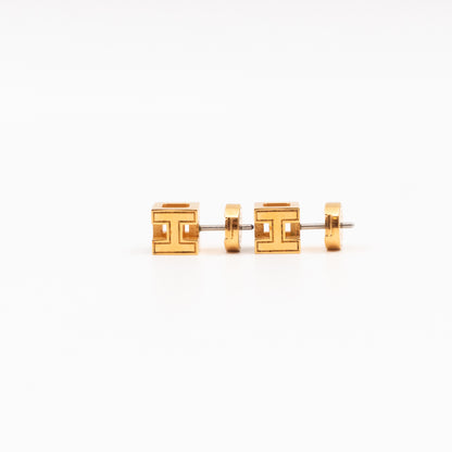 Cage d'H Earrings Blue Gold