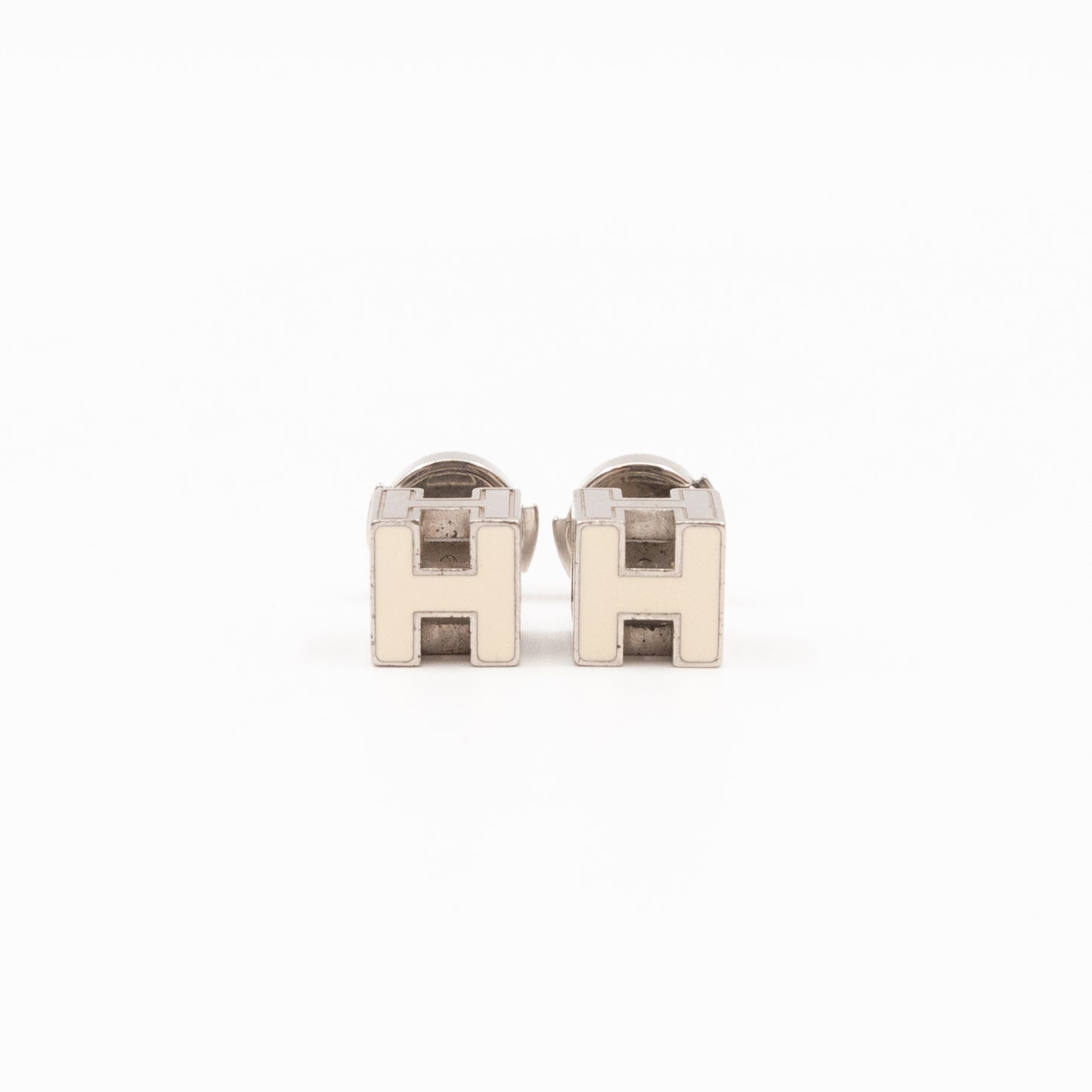 Cage d'H Earrings White Palladium