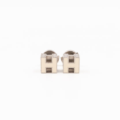 Cage d'H Earrings White Palladium