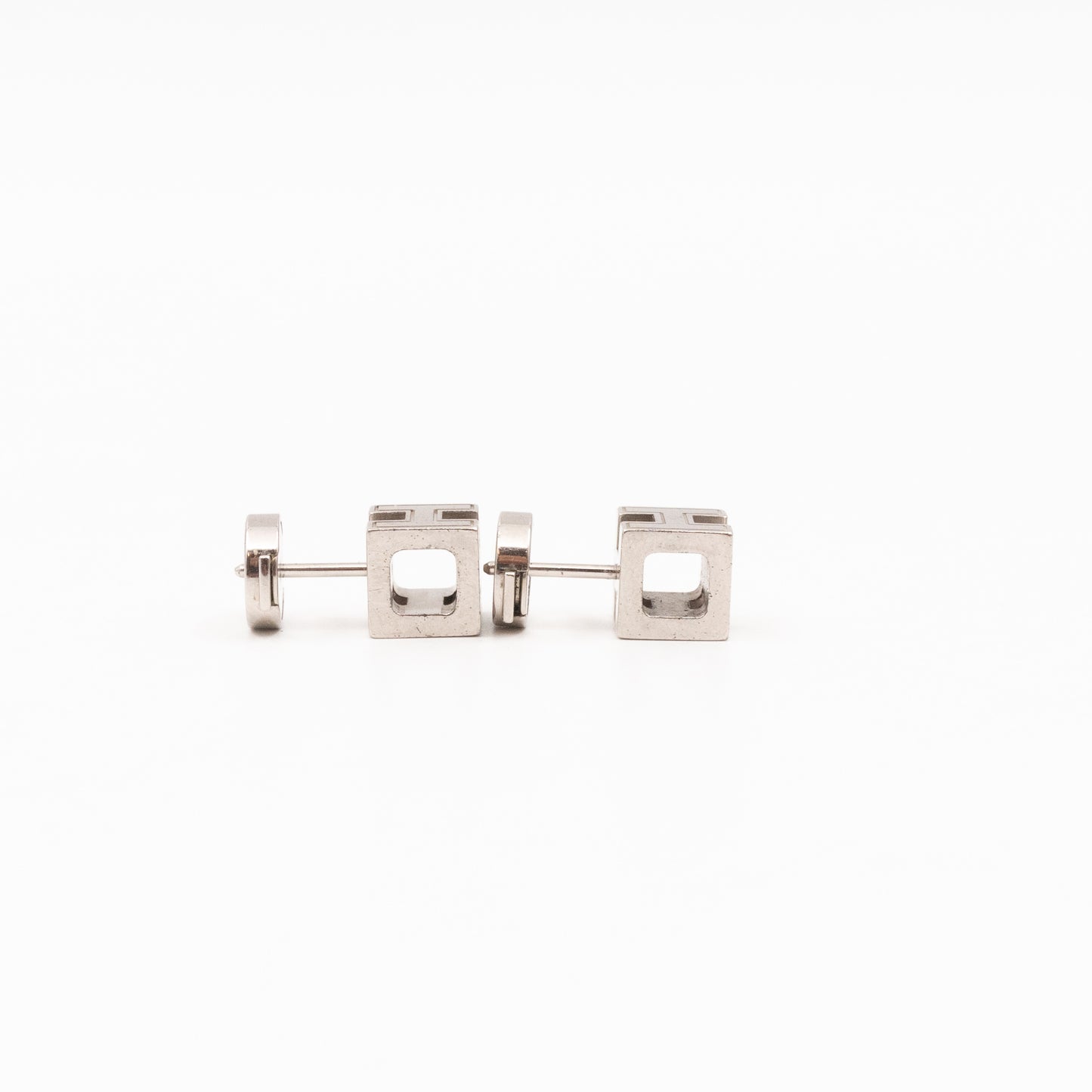 Cage d'H Earrings White Palladium