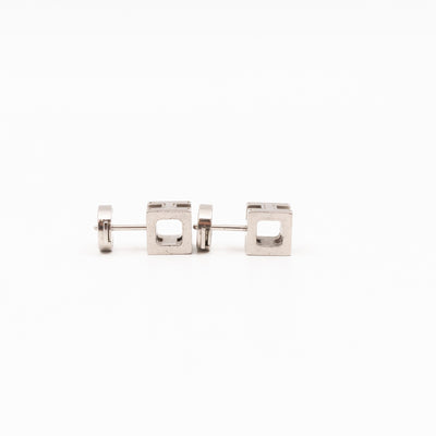 Cage d'H Earrings White Palladium