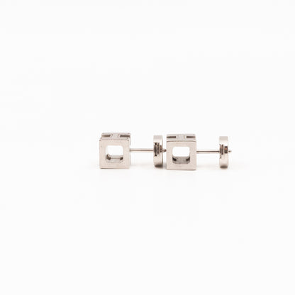 Cage d'H Earrings White Palladium