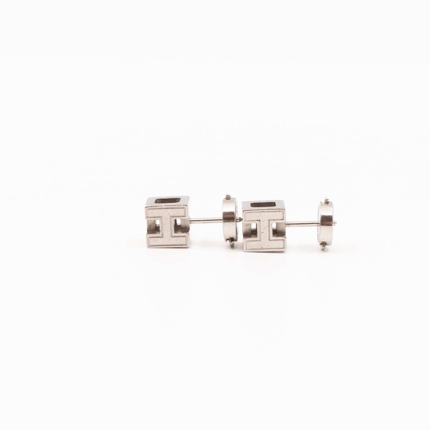 Cage d'H Earrings White Palladium