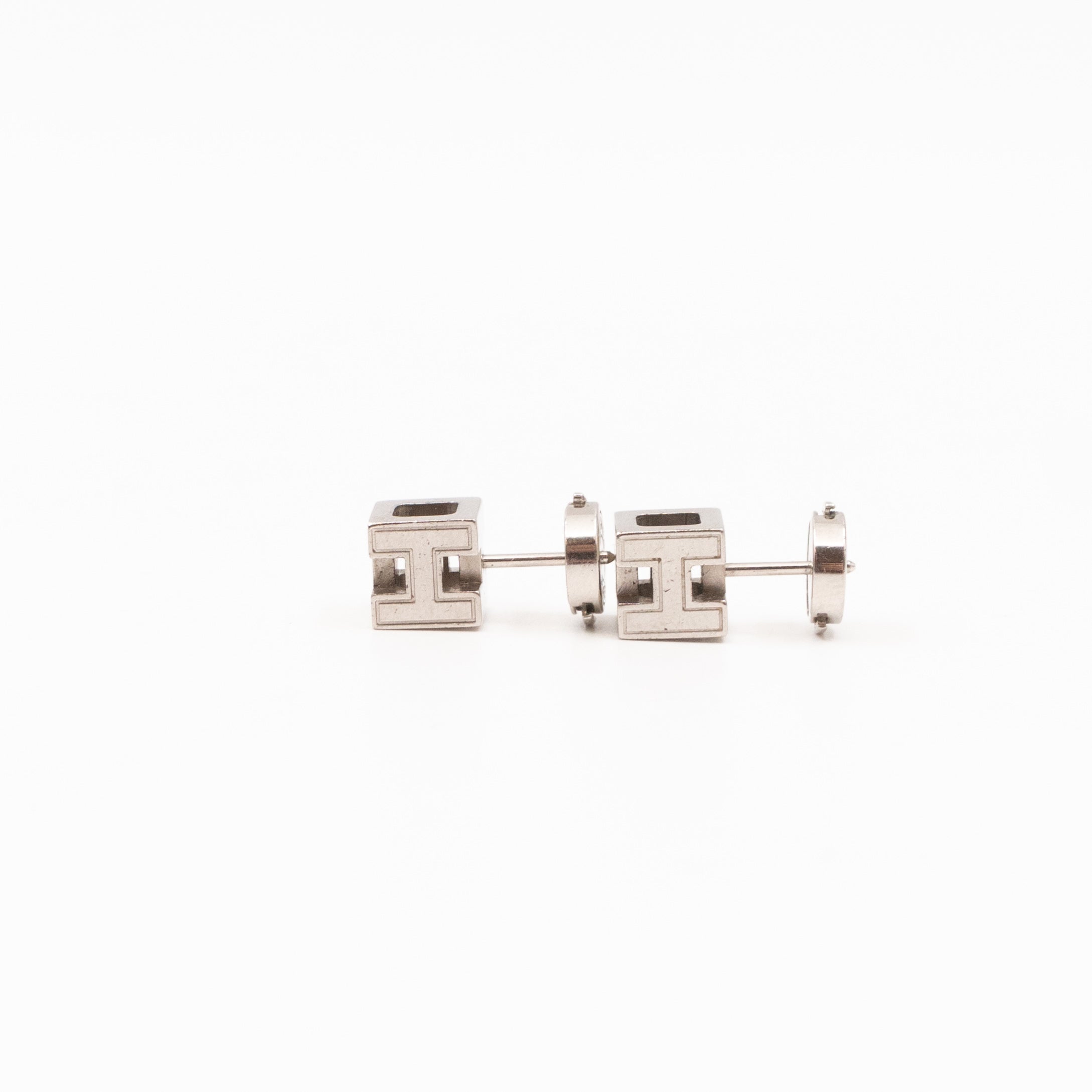 Cage d'H Earrings White Palladium