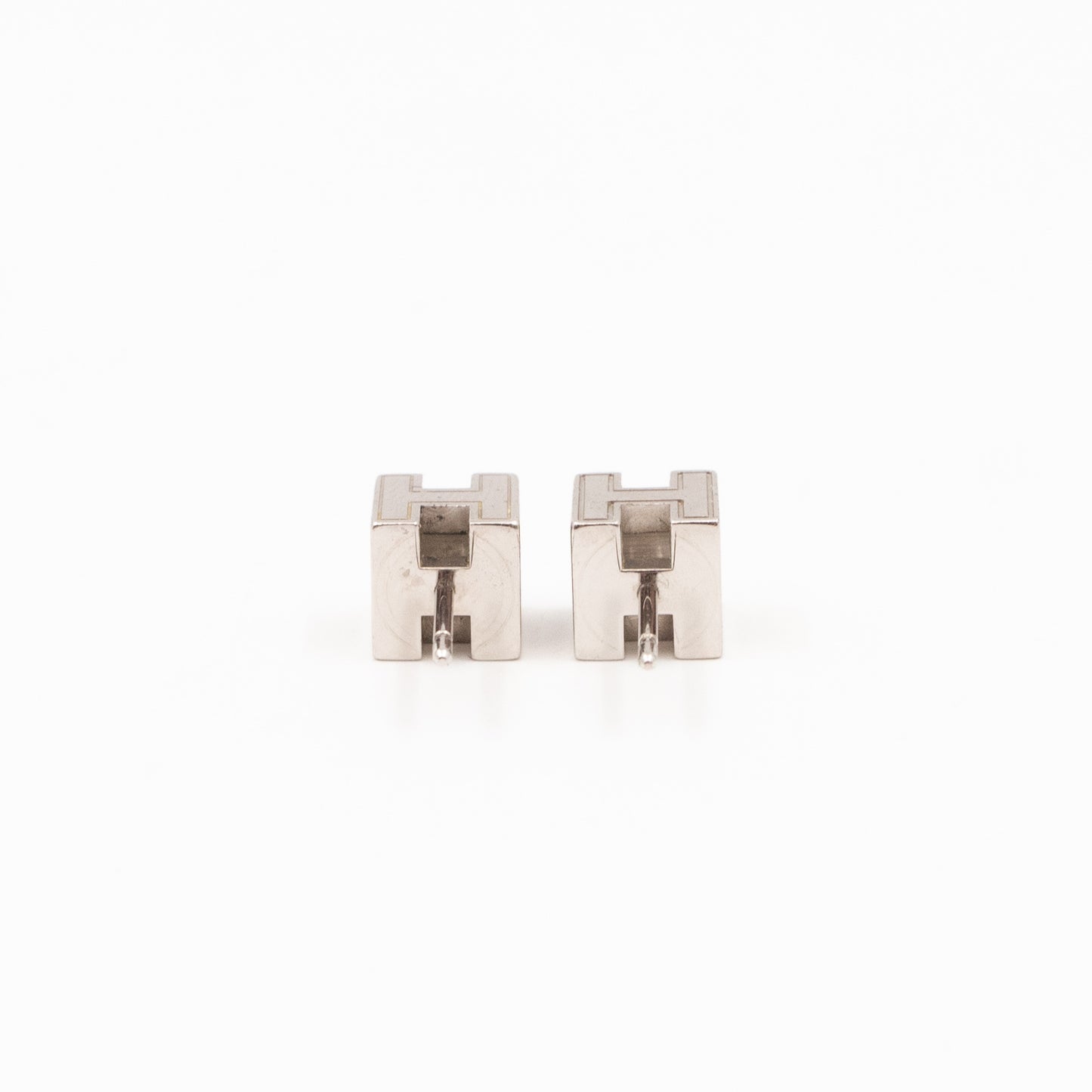 Cage d'H Earrings White Palladium