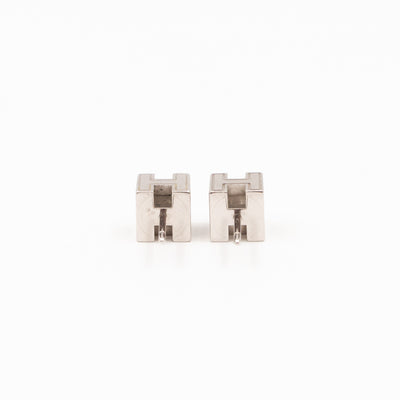 Cage d'H Earrings White Palladium